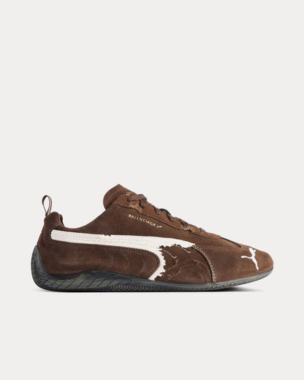 Balenciaga x Puma Speedcat Suede Brown / White / Black Low Top Sneakers - 1