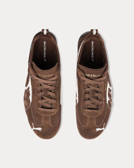 Balenciaga x Puma Speedcat Suede Brown / White / Black Low Top Sneakers - 2