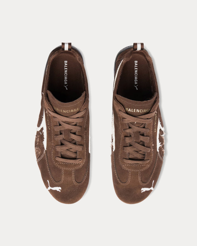 Balenciaga x Puma Speedcat Suede Brown / White / Black Low Top Sneakers - 2