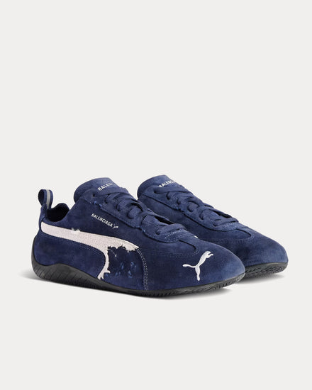 Balenciaga x Puma Speedcat Suede Navy / White / Black Low Top Sneakers - 3