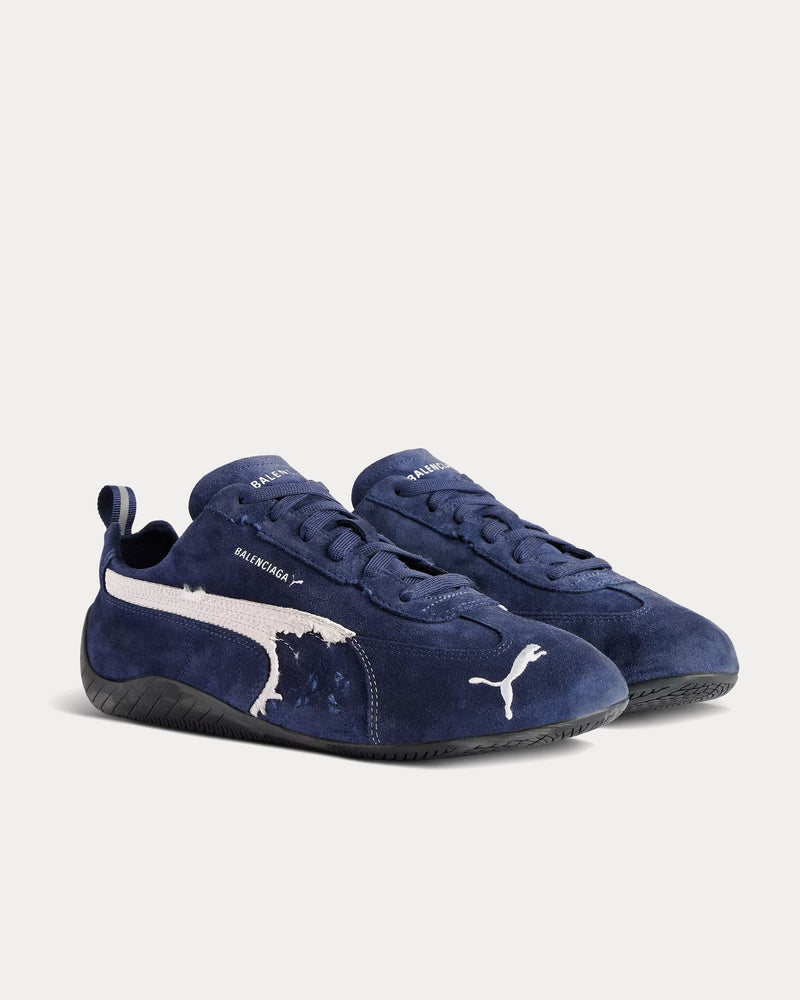 Balenciaga x Puma Speedcat Suede Navy / White / Black Low Top Sneakers - 3