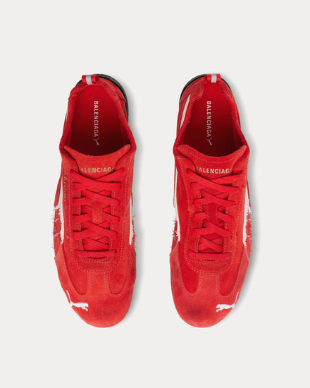 Balenciaga x Puma Speedcat Suede Red / White / Black Low Top Sneakers - 2