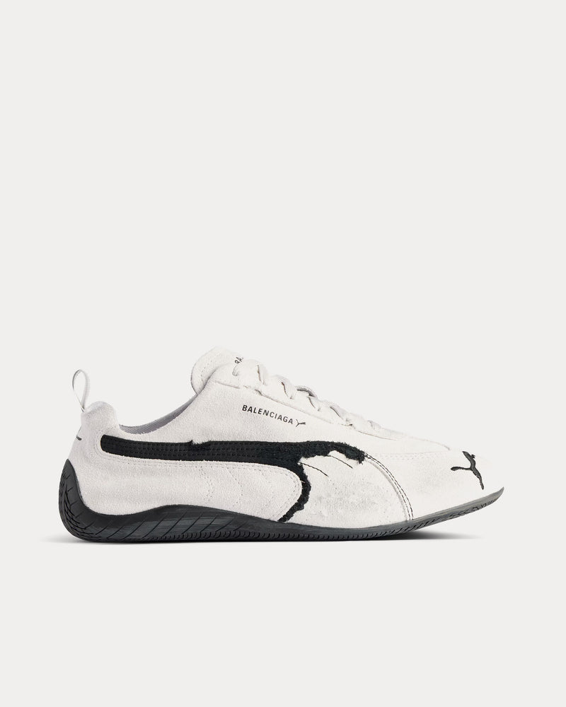 Balenciaga x Puma Speedcat Suede White / Black Low Top Sneakers - 1
