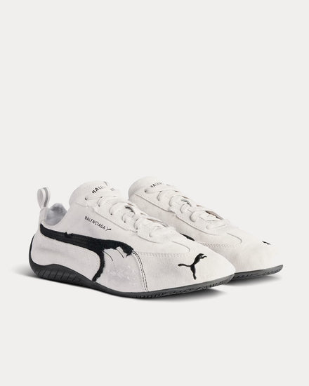 Balenciaga x Puma Speedcat Suede White / Black Low Top Sneakers - 3
