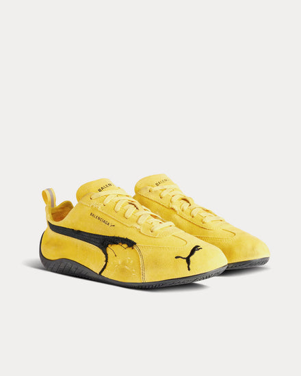 Balenciaga x Puma Speedcat Suede Yellow / Black Low Top Sneakers - 3