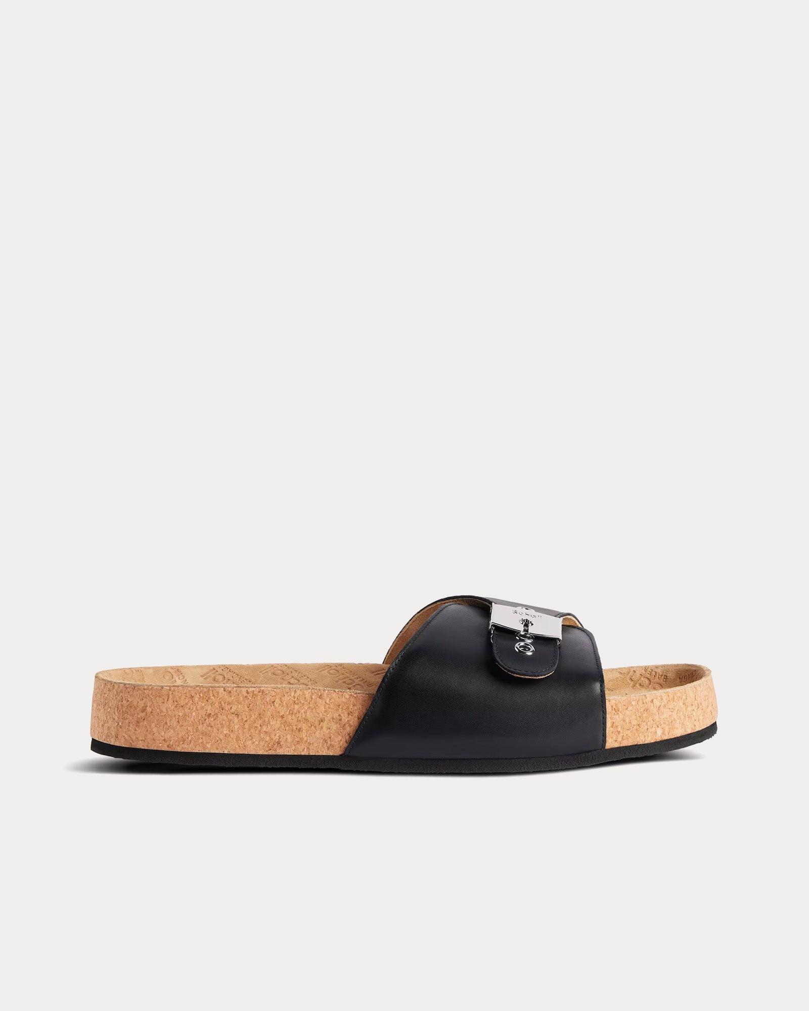 Balenciaga x Scholl Men's Flat Calfskin Black Sandals