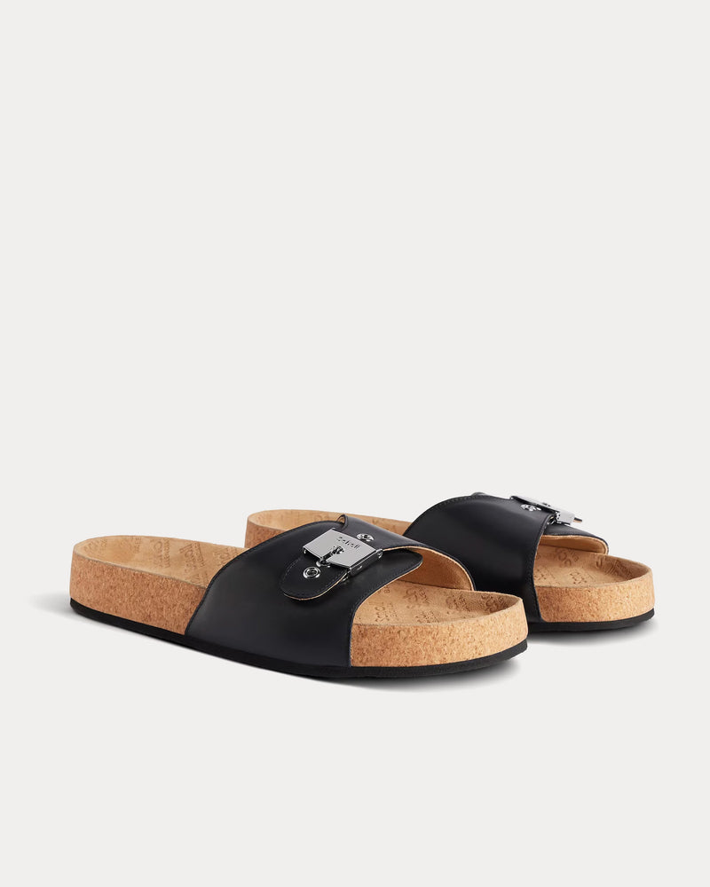 Balenciaga x Scholl Flat Calfskin Black Sandals - 3