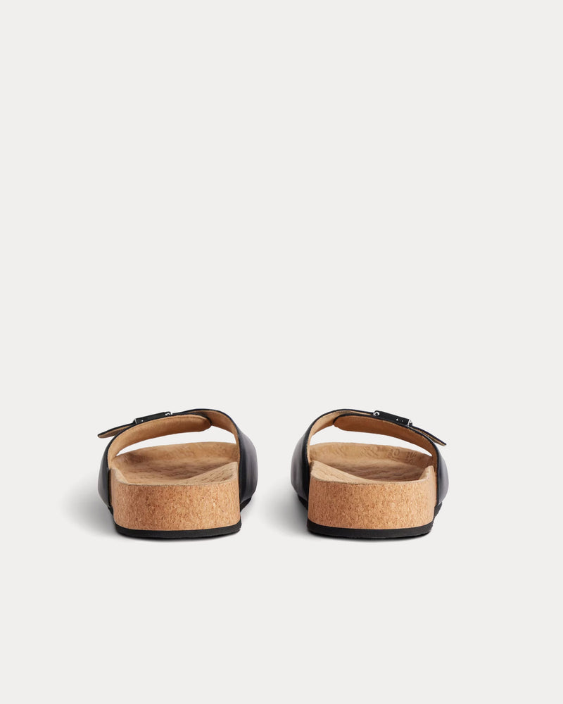 Balenciaga x Scholl Flat Calfskin Black Sandals - 4