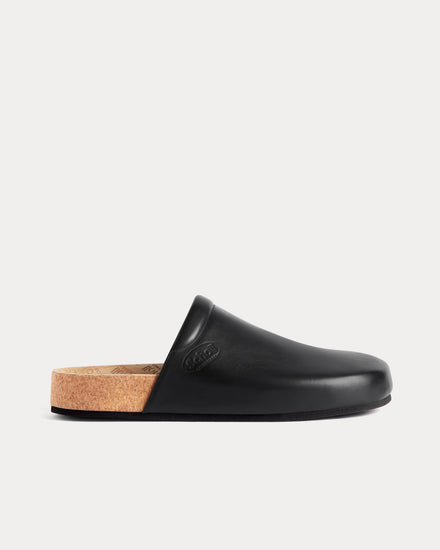 Balenciaga x Scholl Flat Leather Black Mules - 1