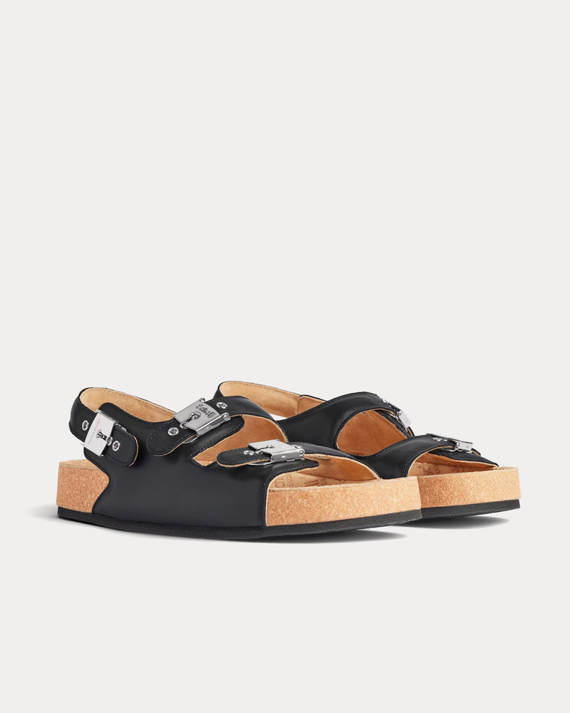 Balenciaga x Scholl Women's Flat Leather Black Sandals