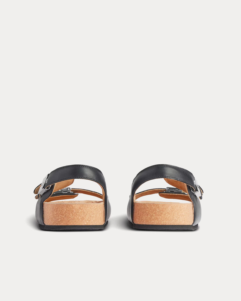 Balenciaga x Scholl Flat Leather Black Sandals - 4