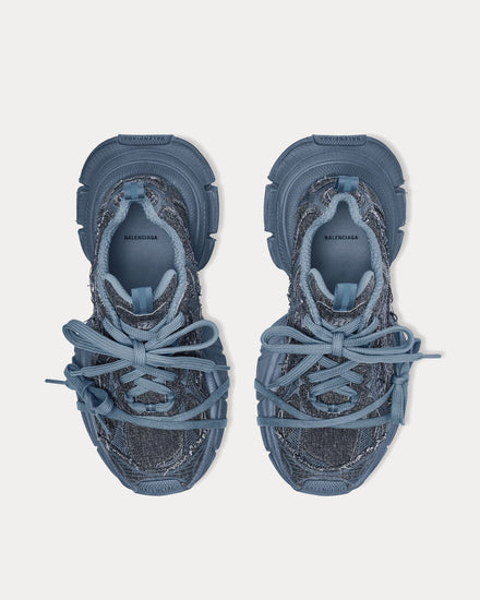 Balenciaga 3XL Denim Blue Low Top Sneakers - 2