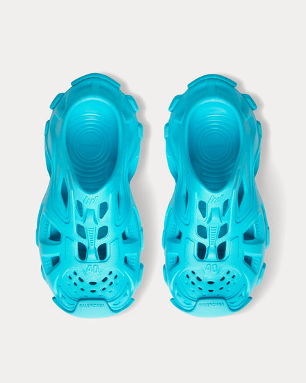 Balenciaga HD Mule Rubber Blue Slip Ons - 2