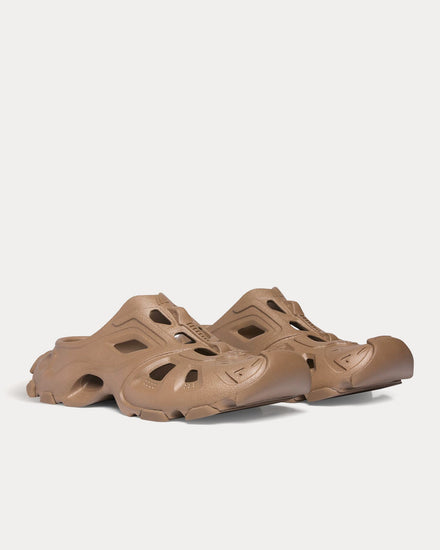 Balenciaga HD Mule Rubber Dark Beige Slip Ons - 3