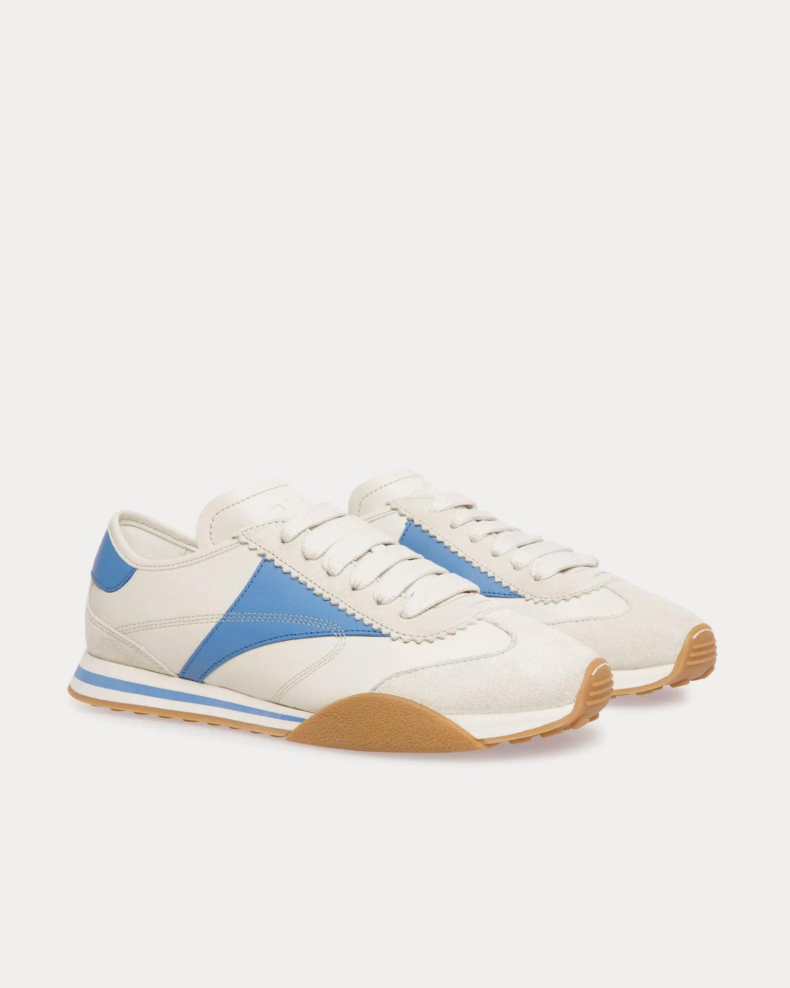 Bally - Sussex Leather Dusty White / Blue Low Top Sneakers
