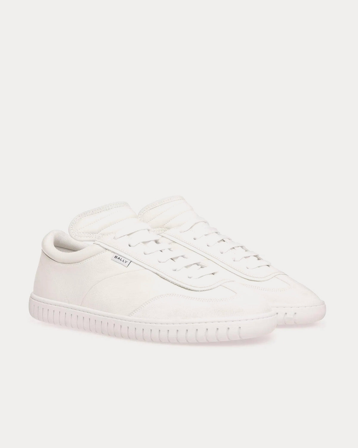 Bally - Player Leather & Suede White Low Top Sneakers