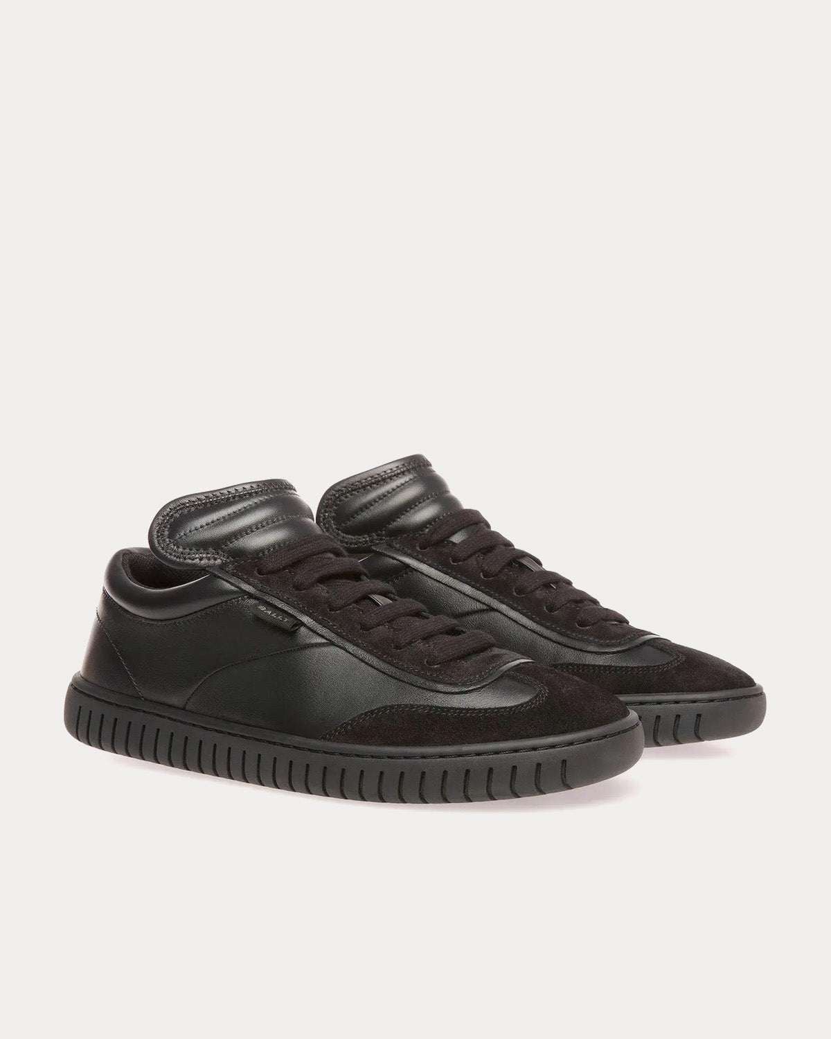Bally - Player Leather & Suede Black Low Top Sneakers