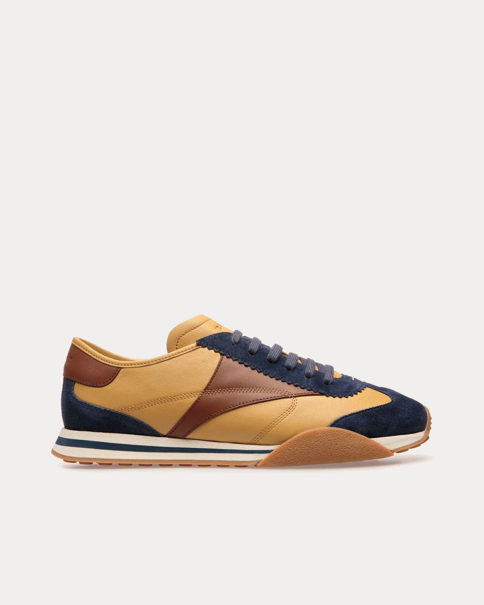 Bally - Sussex Leather & Fabric Brown / Navy Low Top Sneakers