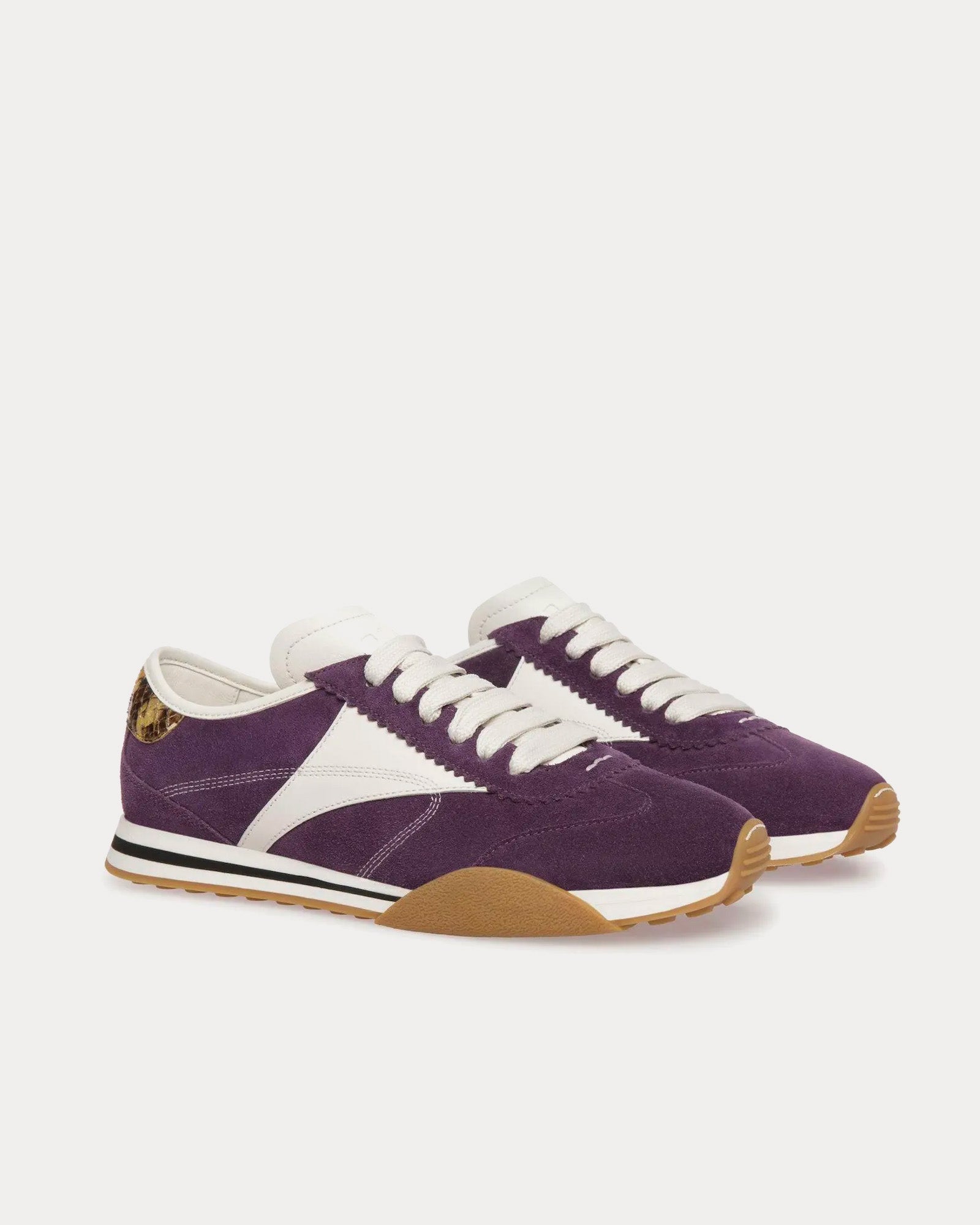 Bally - Sussex Leather Purple / White Low Top Sneakers