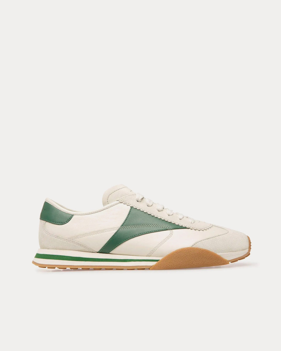 Bally Sussex Leather & Fabric White / Green Low Top Sneakers - Sneak in ...