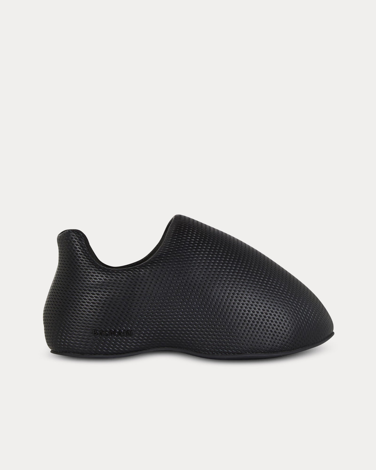 Balmain - B-Cloud Embossed Leather Black Slip On Sneakers