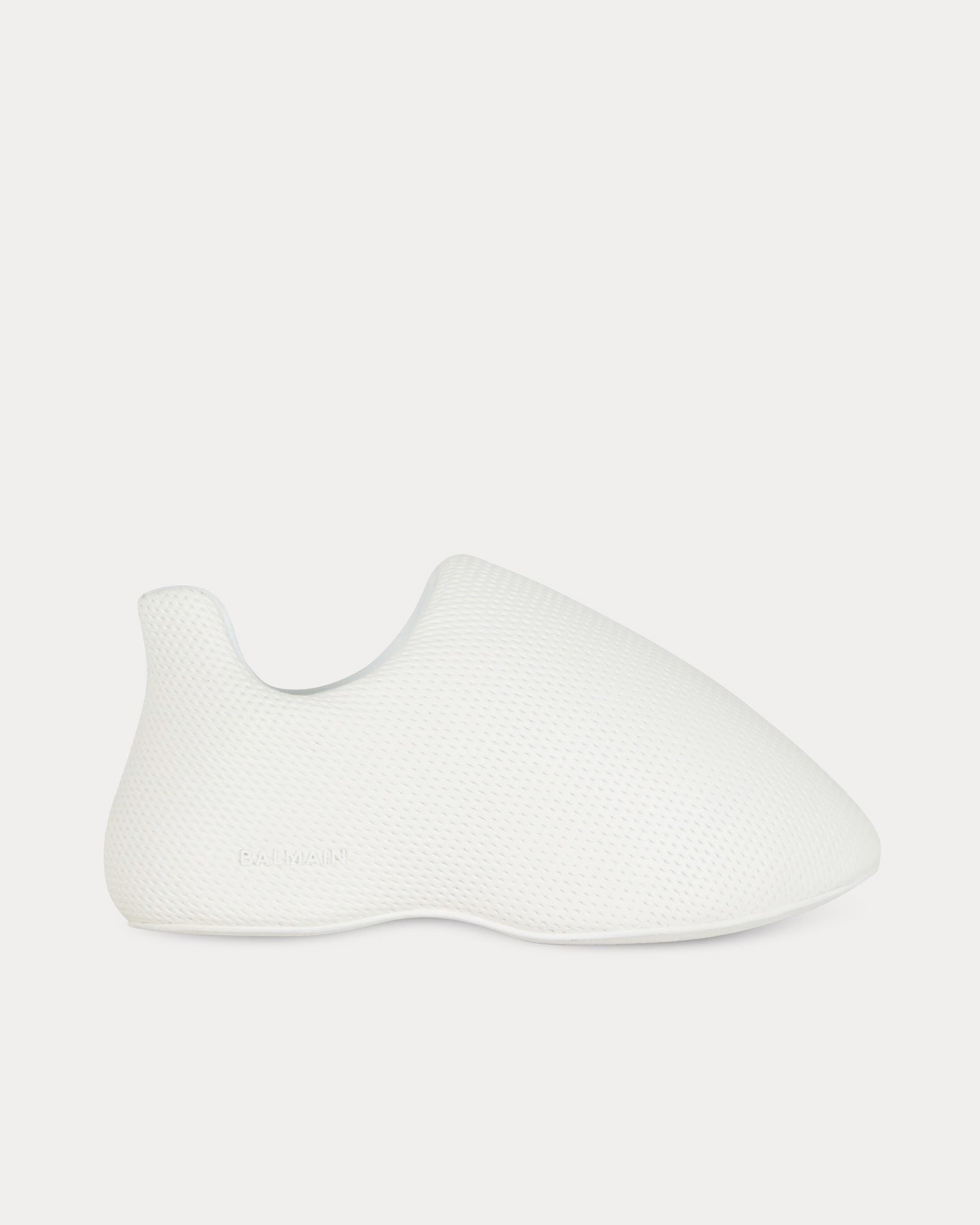 Balmain - B-Cloud Embossed Leather White Slip On Sneakers