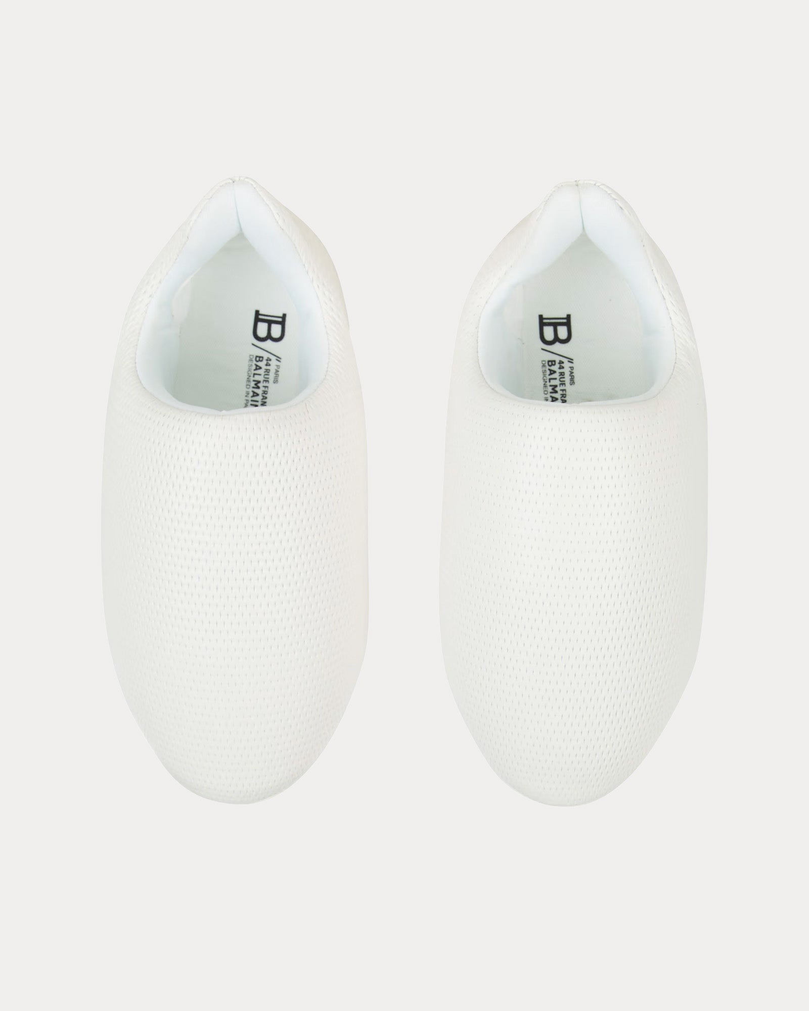 Balmain - B-Cloud Embossed Leather White Slip On Sneakers