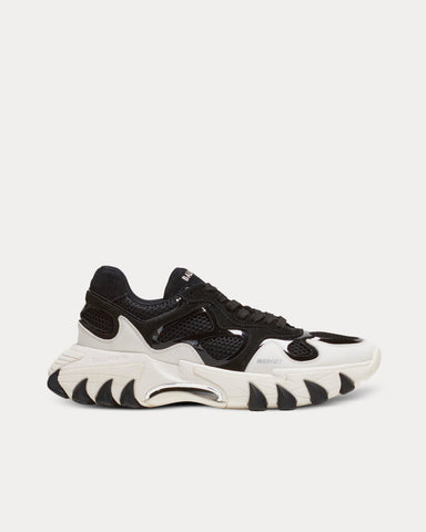 Balmain B-East Leather, Suede & Mesh Black / White Low Top Sneakers