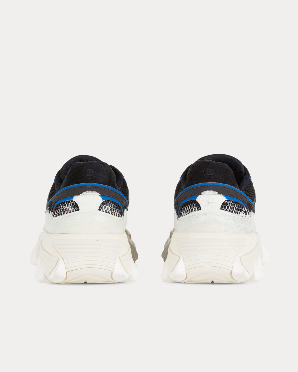 Balmain - B-East Leather, Suede & Mesh Black / Blue / White Low Top Sneakers