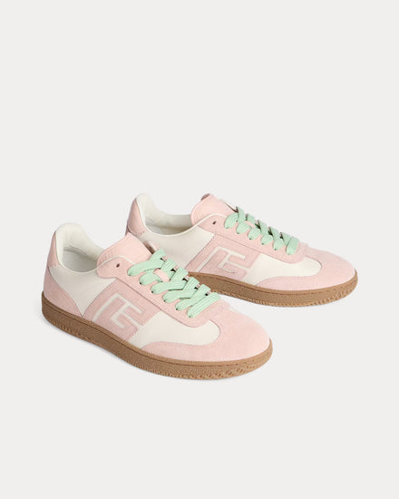 Balmain Swan Smooth Leather & Suede Pink Low Top Sneakers - 3