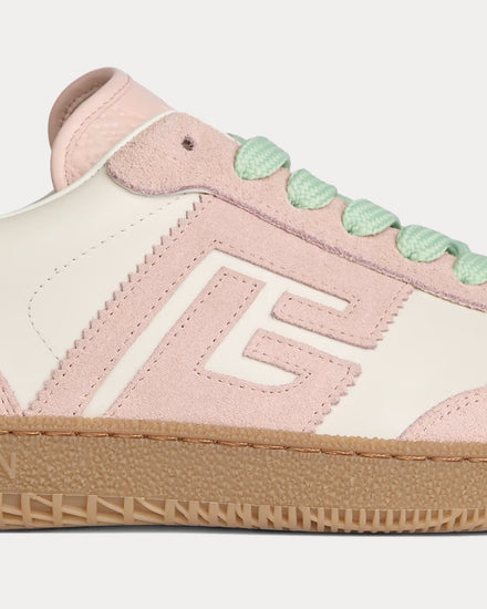 Balmain Swan Smooth Leather & Suede Pink Low Top Sneakers - 5