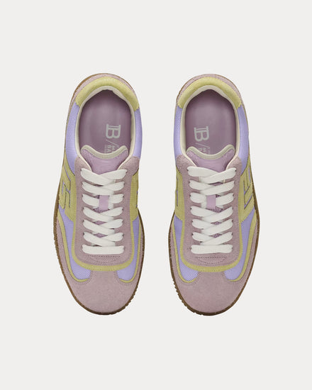 Balmain Swan Smooth Suede & Mesh Purple Low Top Sneakers - 2