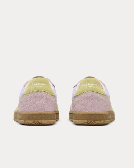Balmain Swan Smooth Suede & Mesh Purple Low Top Sneakers - 4