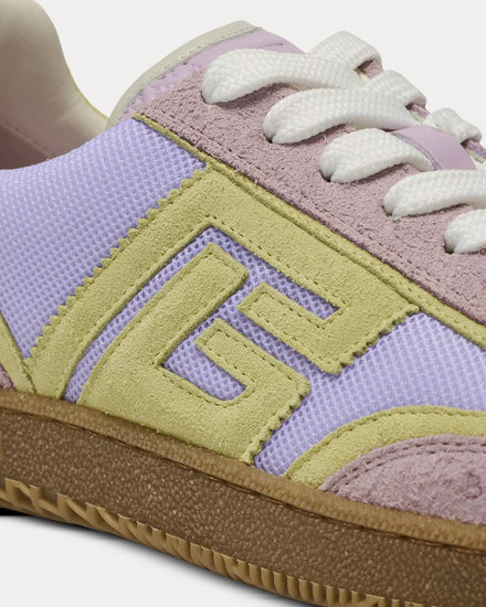 Balmain Swan Smooth Suede & Mesh Purple Low Top Sneakers - 6