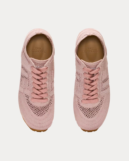 Balmain Racer 45 Macramé Pink Low Top Sneakers - 2