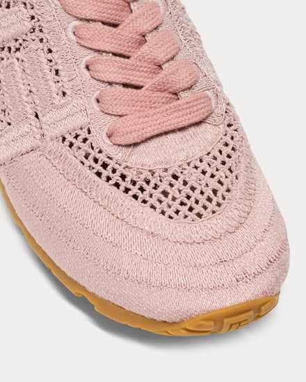 Balmain Racer 45 Macramé Pink Low Top Sneakers - 5