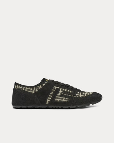 Balmain Racer 45 Monogram Jacquard Black Low Top Sneakers