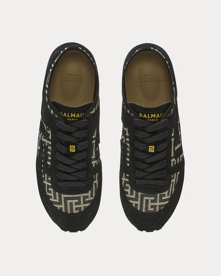 Balmain Racer 45 Monogram Jacquard Black Low Top Sneakers - 2