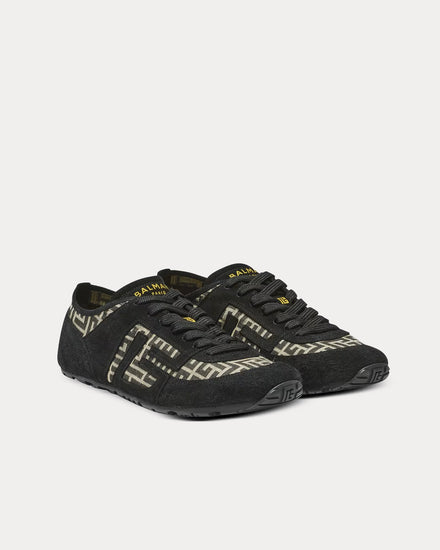 Balmain Racer 45 Monogram Jacquard Black Low Top Sneakers - 3