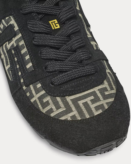 Balmain Racer 45 Monogram Jacquard Black Low Top Sneakers - 5