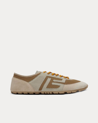 Balmain Racer 45 Mesh & Suede Beige Low Top Sneakers