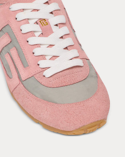 Balmain Racer 45 Suede & Nylon Pink Low Top Sneakers - 5
