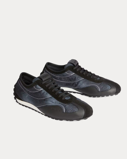 Balmain Racing Nylon & Leather Black Low Top Sneakers - 3