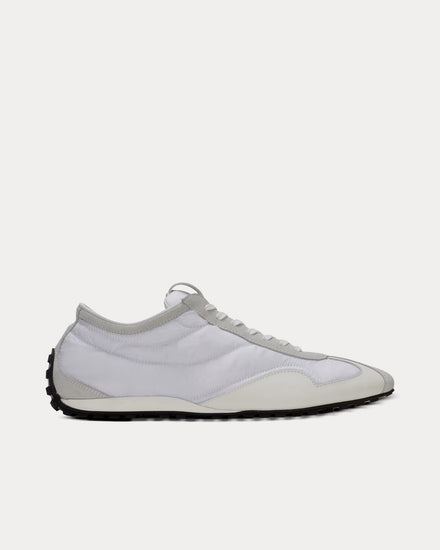 Balmain Racing Nylon & Leather White Low Top Sneakers - 1