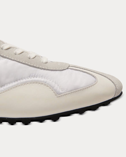 Balmain Racing Nylon & Leather White Low Top Sneakers - 5