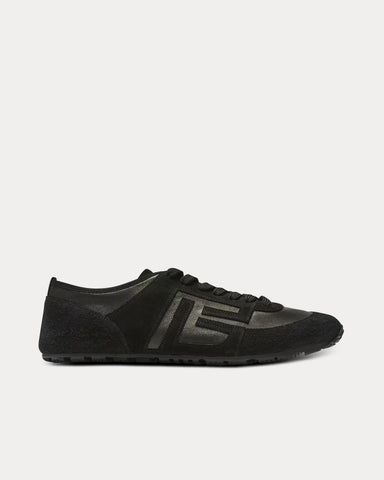 Balmain Racer 45 Lambskin & Suede Black Low Top Sneakers