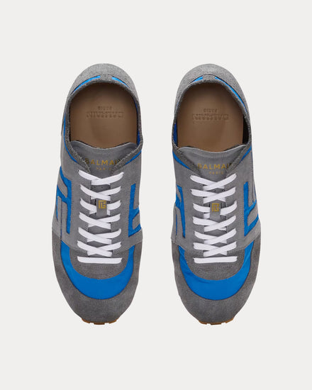 Balmain Racer 45 Suede & Nylon Blue Low Top Sneakers - 2