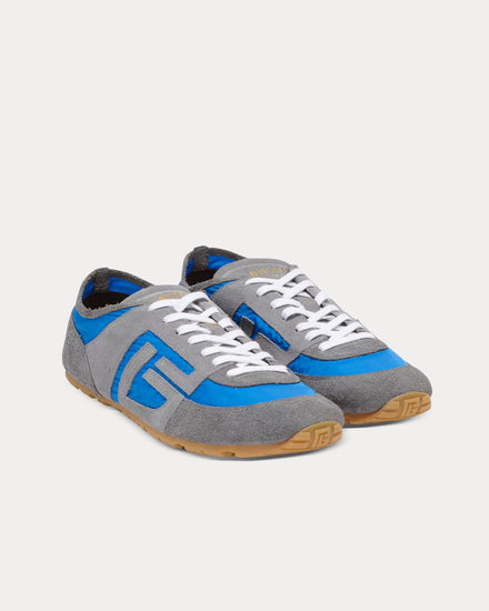 Balmain Racer 45 Suede & Nylon Blue Low Top Sneakers - 4
