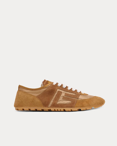 Balmain Racer 45 Suede & Nylon Brown Low Top Sneakers