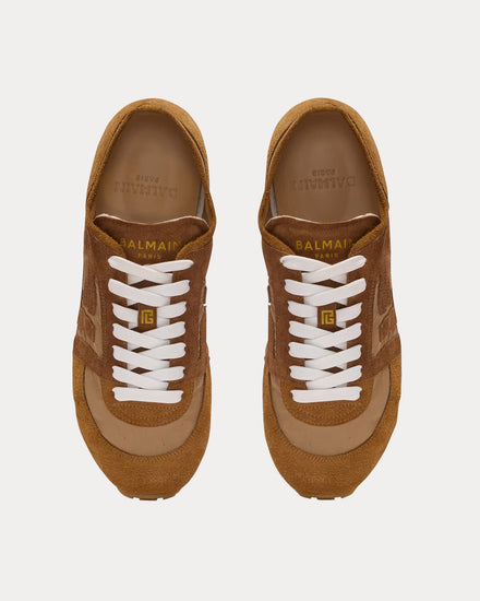 Balmain Racer 45 Suede & Nylon Brown Low Top Sneakers - 2